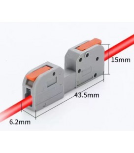 Клемма разъемная с нажимными зажимами 1-проводная DF-2604D, 1-pin, 250V, 32A, 0.2-4.0mm2, 6.2*43.5*15mm, серая
