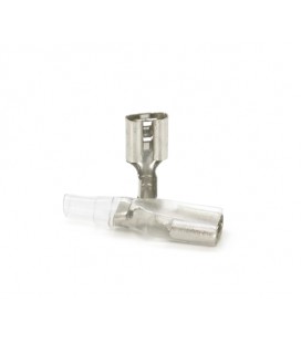 Клемма F2 мама, 6.3 мм, провод 0.5-1.5, изолированная, латунь, 100шт в упаковке, цена за упаковку