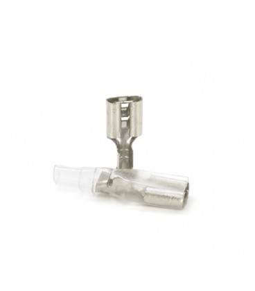 Клемма F2 мама, 6.3 мм, провод 0.5-1.5, изолированная, латунь, 100шт в упаковке, цена за упаковку