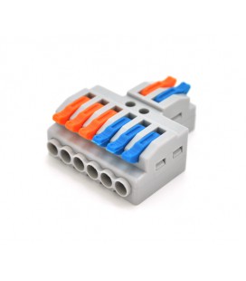 Клеммная колодка с нажимными зажимами 2х6-провода PCT-426 для распределительных коробок, 400V/32A, cерая