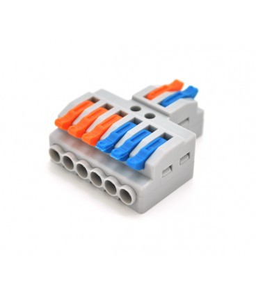 Клеммная колодка с нажимными зажимами 2х6-провода PCT-426 для распределительных коробок, 400V/32A, cерая