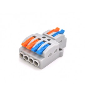 Клеммная колодка с нажимными зажимами 2х4-провода PCT-424 для распределительных коробок, 400V/32A, cерая