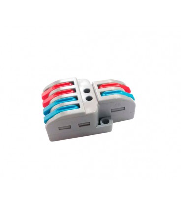 Клеммная колодка с нажимными зажимами 2х4-провода LT-422 для распределительных коробок, 450V/32A, cерая