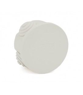 Коробка распределительная, СOURBI Ø80х40 белая с кабельными вводами, IP54 ( негорючая )