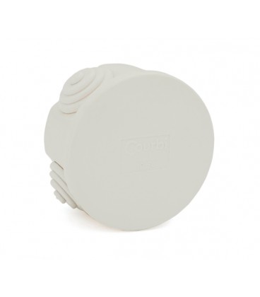 Коробка распределительная, СOURBI Ø80х40 белая с кабельными вводами, IP54 ( негорючая )