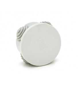 Коробка распределительная, СOURBI Ø65х35 серая с кабельными вводами, IP54 (негорючая)