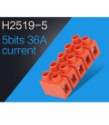 Клеммный блок H2519-5P 36A/660V, материал медь, сечение провода 0.5-6мм2