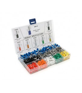Набор клемм/наконечников 800шт (R-100, B-100, Y-100, Bl-100, O-100, W-100, Gr-100, G-100) в боксе