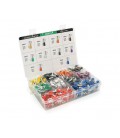 Набор клемм/наконечников 600шт VE6012 (R-100, B-100, Y-50, Bl-50, O-50, Br-50, G-50, W-50, Gr-50, V-50) в боксе