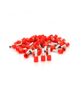 Кабельный наконечник VE10-18, 10,0мм сечение зажимаемого кабеля, длина медной трубки 18мм, изоляция, 100шт в упаковке, цена за у