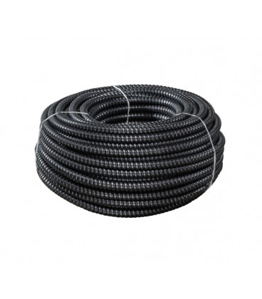 Металлорукав изолированный 10мм оцинкованный с протяжкой, бухта 50м, цвет черный, цена за бухту