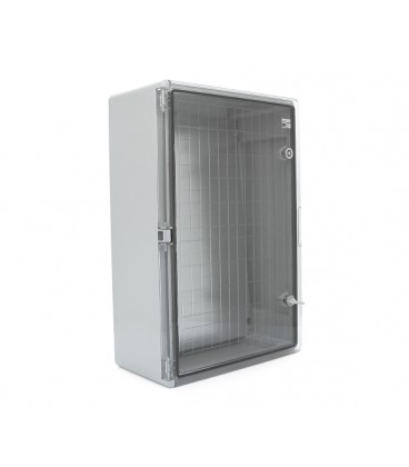 Бокс ударопрочный из ABS пластика с монтажной панелью 600х400х200, c прозрачной дверцей,IP65