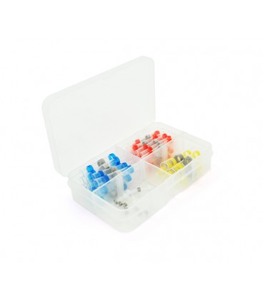 Набор термоусадочных гильз с припоем Q50 Red 0.5-1.50mm² (23) Blue 1.50-2.50mm² (12)Yellow 4.00-6.00mm² White(10)0.25-0.35mm² (5