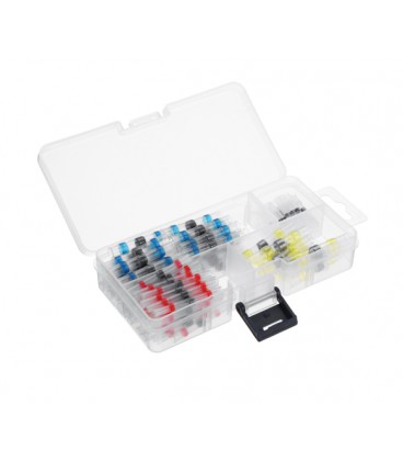 Набор термоусадочных гильз с припоем Q100 Red 0.5-1.50mm² (35) Blue 1.50-2.50mm² (30)Yellow 4.00-6.00mm² White(25)0.25-0.35mm² (