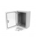 Бокс ударопрочный из ABS пластика с монтажной панелью 330х250х140, c прозрачной дверцей,IP65