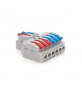 Параллельный разветвитель- сплиттер проводов, 6 выходов, 400В 32А, 0.08- 4мм2, SPL-62, серая, упаковка 5 шт, цена за упаковку