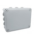 Коробка распределительная герметичная/внешняя 190х150х75мм, IP66 пластик, (РР) 10 гермовводов, белая/серая