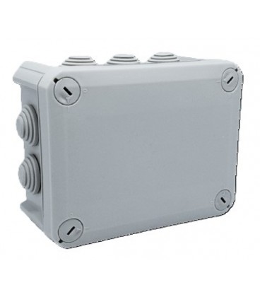 Коробка распределительная герметичная/внешняя 150х115х65мм, IP66 пластик, (РР) 10 гермовводов, белая/серая