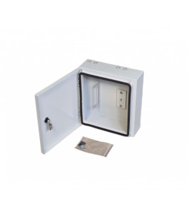 Гермобокс VAGOS 300х330x120 под сплайс кассету до 32 ОВ, метал, IP54, дверь петельная, поворотный замок, 2 отв. 22мм