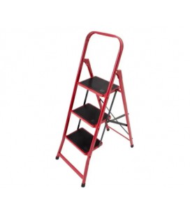 Складная лестница 80см, до 150кг, 3 ступеньки с резиновыми ковриками, металлическая, 4кг, Box
