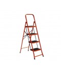 Складная лестница 125см, до 150кг, 5 ступенек с резиновыми ковриками, металлическая, 6.3кг, Box