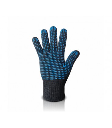 Трикотажные перчатки TWIST хлопок/полиэстеровые, класс 7 ПВХ нанесение, черные цена за 10 пар
