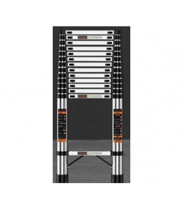 Телескопическая лестница 3.5м, нержавеющая сталь, до 150кг, ширина 46см, вес 8.3кг, Box