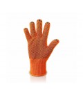 Перчатки трикотажные STANDART хлопок/полиэстеровые, класс 10 ПВХ нанесение, оранживая цена за 10 пар