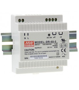 Источник питания Mean Well HDR-60-12 60Вт, 12В, 5А на Din-рейку