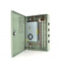 Импульсный блок питания 12V-20A/18CH в боксе с замком перфорированный, 18-ти канальный