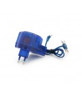 Импульсный адаптер питания с регулировкой напряжения 1,5-12В 0,5А, штекер 5,5*2,1, jack3,5, Blue