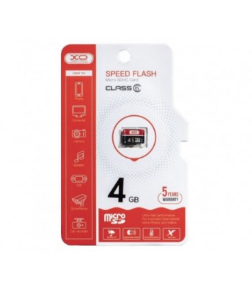 Карта памяти XO microSDHC Class 6 UHS-I, 4GB