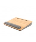 Подставка под ноутбук, планшет, книги, бамбук + ткань, мягкая подкладка, цвет Bamboo/Grey, 420×350 мм, 1.33 кг