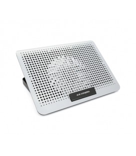 Подставка под ноутбук IceCoorel A18, 10-15.6', 1*180mm 580±10% RPM, корпус пластик+алюминий, 2xUSB 2.0, 350x225x26mm, Silver, Bo