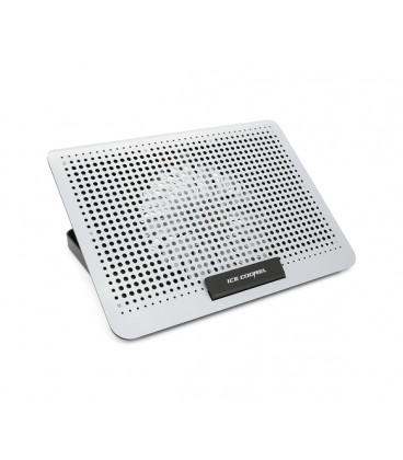 Подставка под ноутбук IceCoorel A18, 10-15.6', 1*180mm 580±10% RPM, корпус пластик+алюминий, 2xUSB 2.0, 350x225x26mm, Silver, Bo