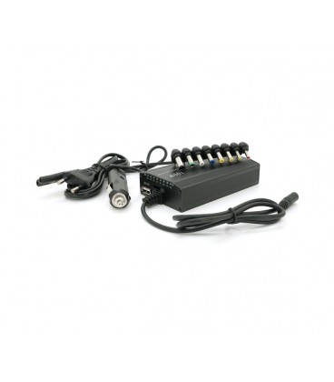 Универсальный БП 100W, корпус - металл, ручная регулировка, 8 Г-образных разъемов, + прикуриватель, Box