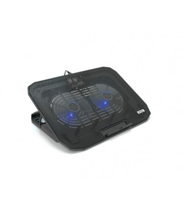 Подставка под ноутбук IceCoorel N106, 10-18', 2*125mm 1400±10% RPM, корпус пластик+алюминий, 2xUSB 2.0, 360x260x32 mm, Black, Bo