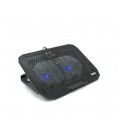 Подставка под ноутбук IceCoorel N106, 10-18', 2*125mm 1400±10% RPM, корпус пластик+алюминий, 2xUSB 2.0, 360x260x32 mm, Black, Bo