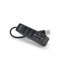 Хаб-кардридер универсальный VEGGIEG V-C303, USB2.0 5in1 card reader （SD+TF+3*USB), Black,Blister-Box