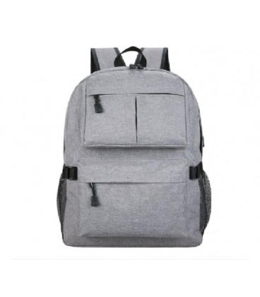 Рюкзак для ноутбука 15.6', материал нейлон, выход под USB-кабель, серый, Q50