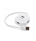 Хаб VEGGIEG V-U3403 USB 3.0 4 порта, 480Mbts, питание от USB, White, 0,3m, Box