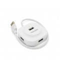 Хаб VEGGIEG V-U2407 USB 2.0 4 порта, 480Mbts, питание от USB, White, 0,3m, Box