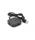Хаб VEGGIEG V-U2406 USB 2.0 4 порта, 480Mbts, питание от USB, Black, 1,0m, Box