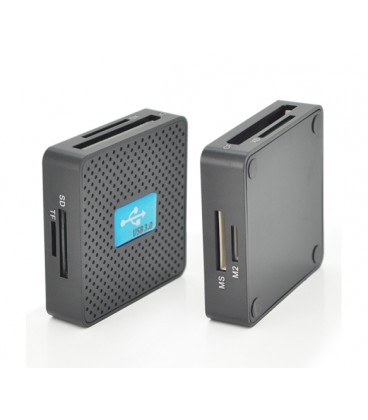 Кардридер универсальный USB 3.0 HDH-939 SD/MMC/MS/TF/M2, USB2.0, Black, Блистер