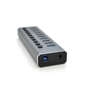 Хаб USB 3.0, 6 портов USB 3.0 + 4 порта QC3.0, с переключателями на каждый порт, DC12V4A, Black, BOX