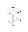 Стол-подставка для ноутбука, прикроватный, регулируемая высота-70-90см, столешница-60х40см, White