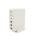 Зарядная станция V-818H мощностью 120W, Output: 3USB+3Type-C, DC:5V/3, 9V/3A,12V/3A, 20V/3.25A, White