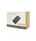 Хаб USB 3.0, 4 порта USB 3.0 + 1 порт QC3.0, с переключателями на каждый порт, DC5V3A, Black, BOX