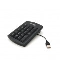Цифровая клавиатура USB для ноутбука, длина кабеля 130см, (126х93х20 мм) Black, 19к, Blister-box