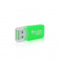 Кардридер универсальный MERLION CRD-1GR TF/Micro SD, USB2.0, Green, OEM Q1500